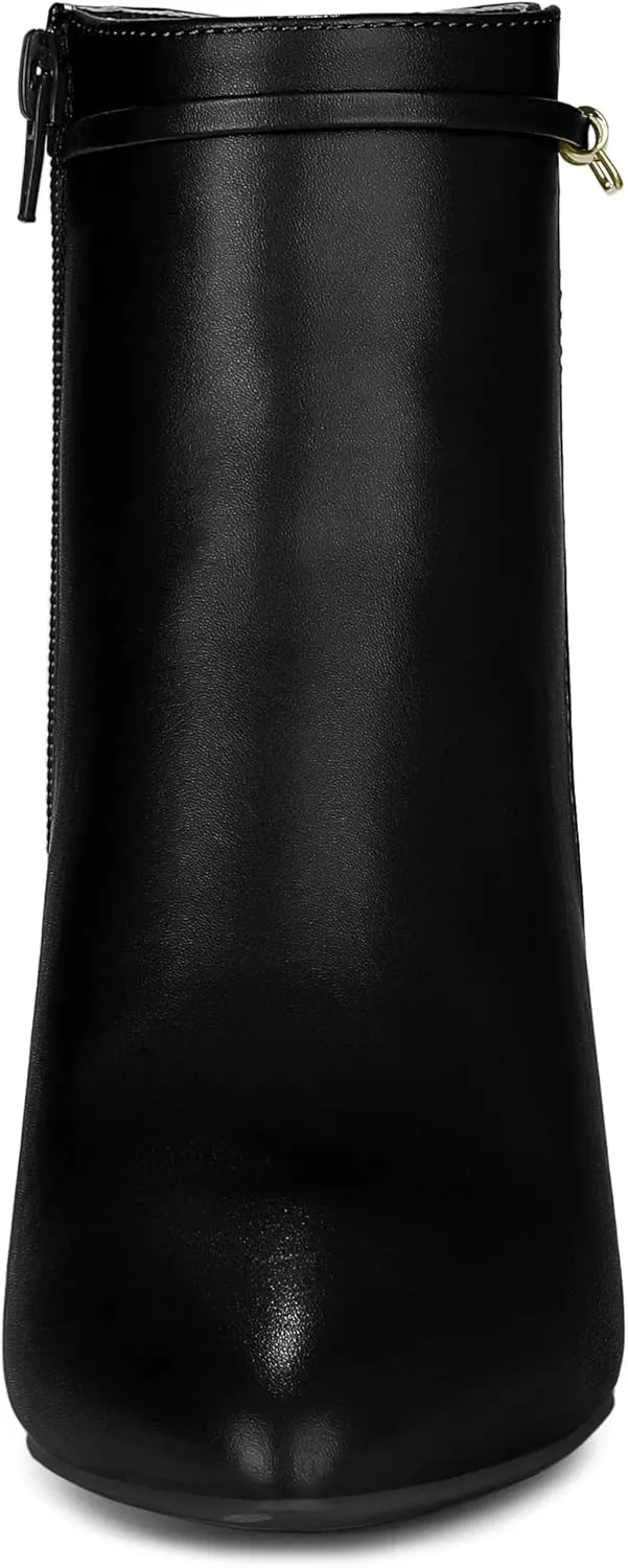 Allegra K Women's Pointy Toe Zipper Stiletto Heel Ankle Boots