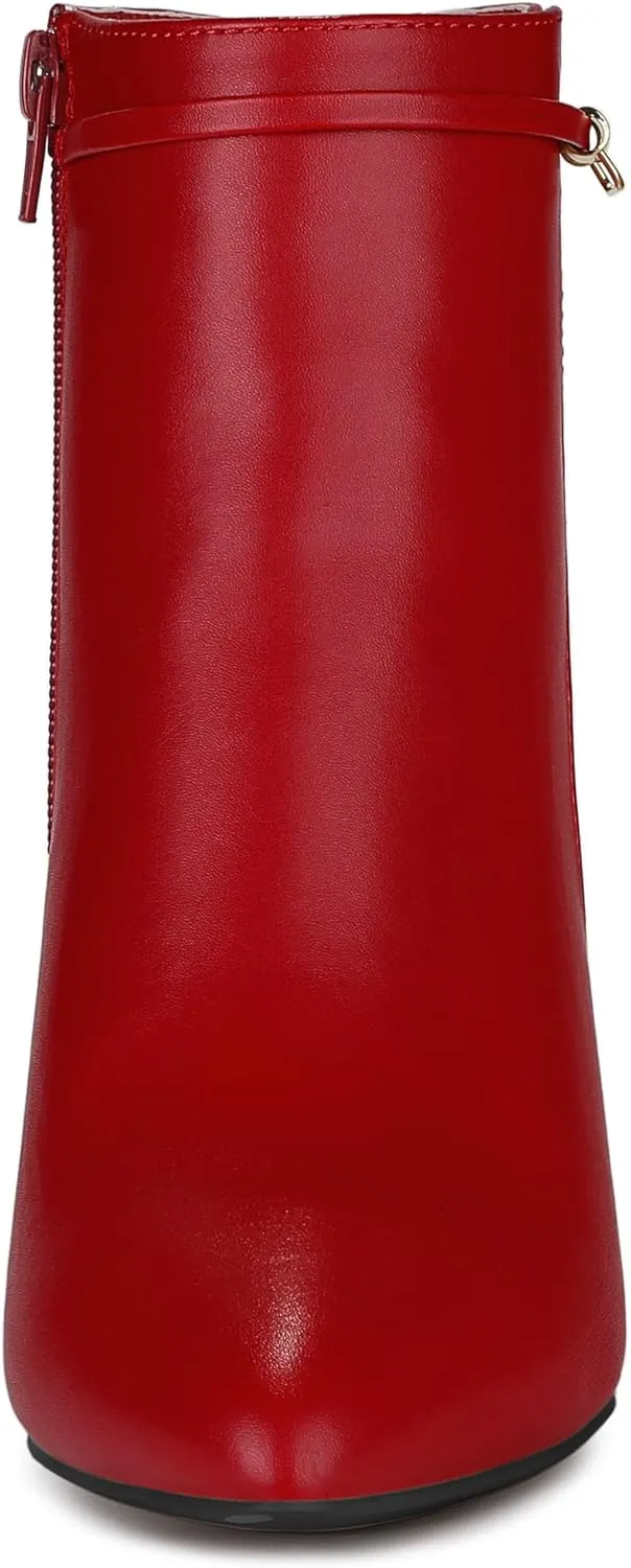 Allegra K Women's Pointy Toe Zipper Stiletto Heel Ankle Boots