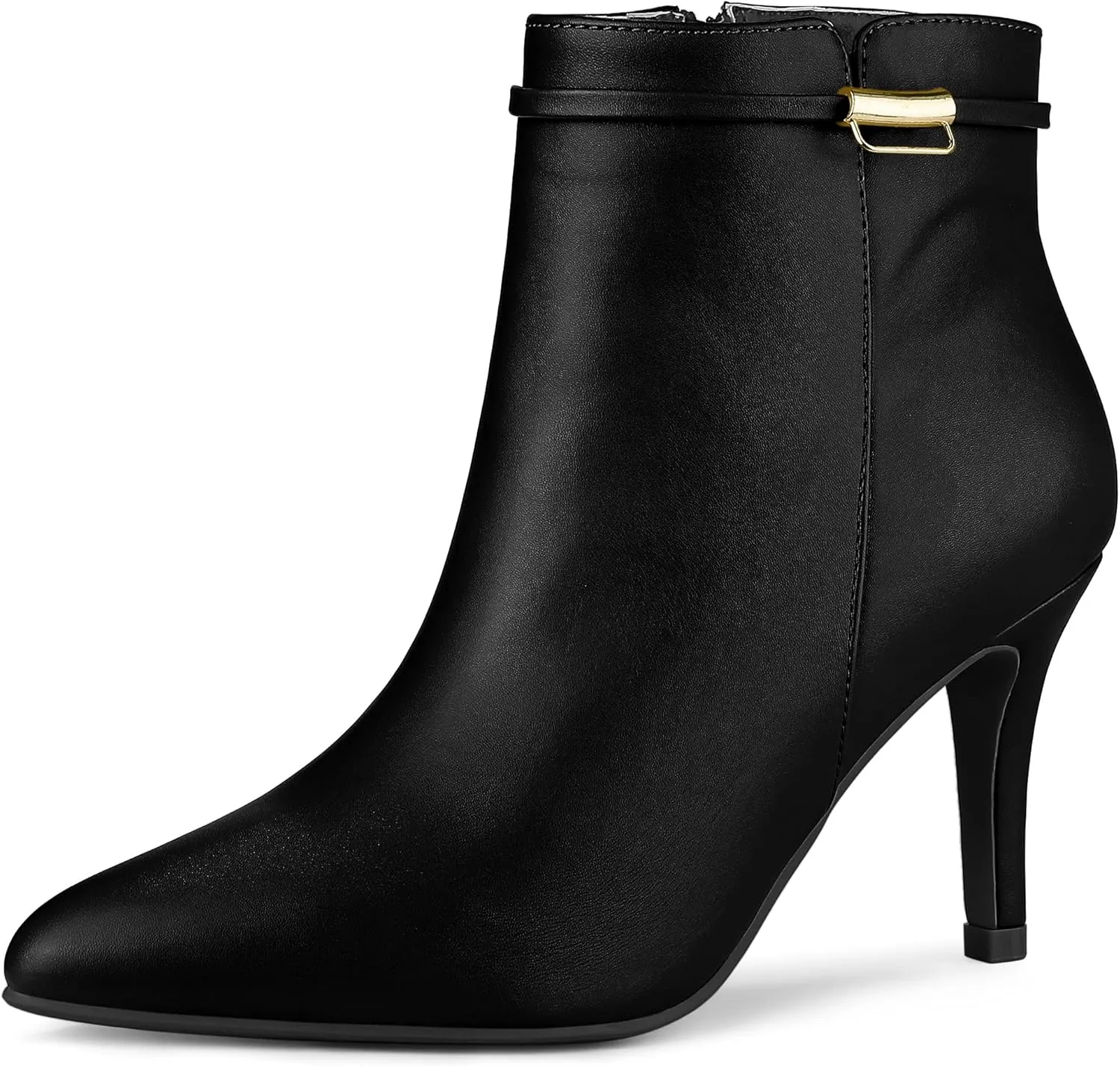 Allegra K Women's Pointy Toe Zipper Stiletto Heel Ankle Boots