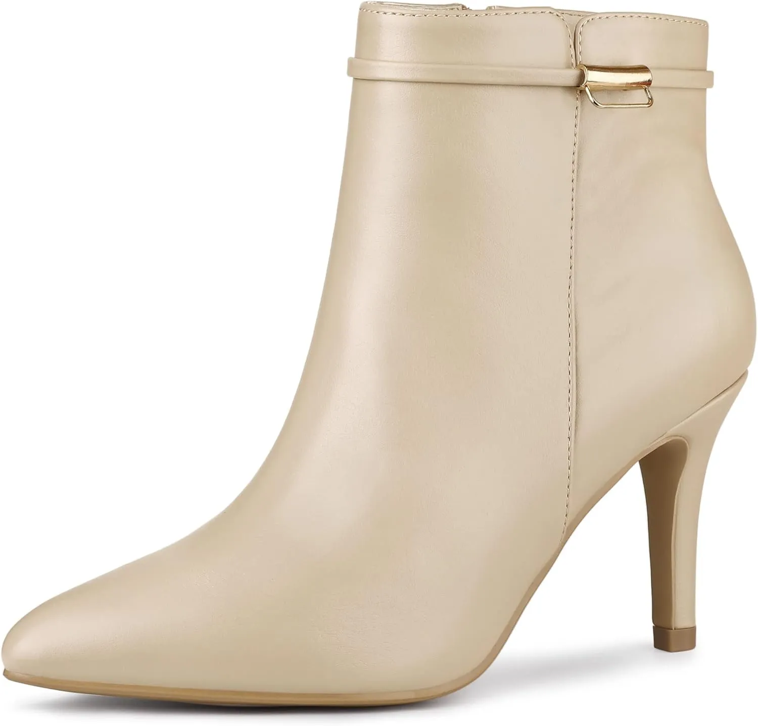 Allegra K Women's Pointy Toe Zipper Stiletto Heel Ankle Boots