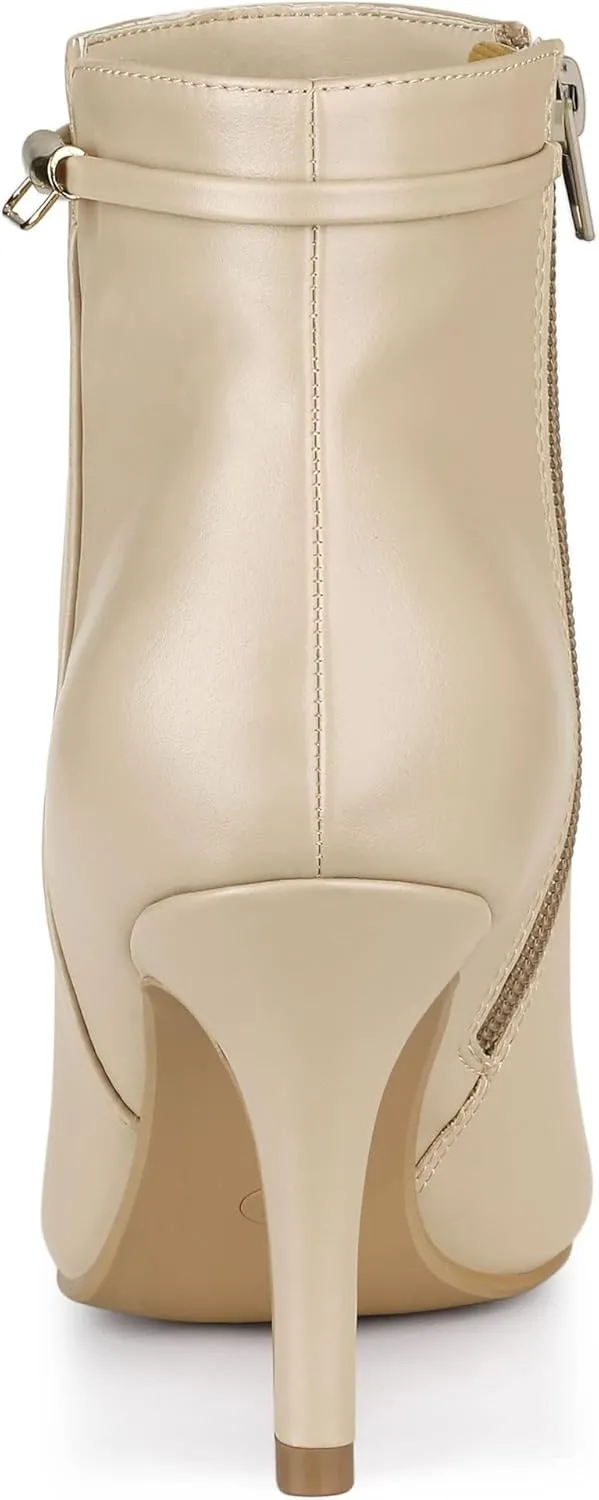 Allegra K Women's Pointy Toe Zipper Stiletto Heel Ankle Boots