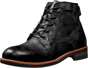 Ankle Boots for Women Comfy Mid Calf Boots for Women with Heel Ameikaki Style Boots Big Head Work Biker Boots