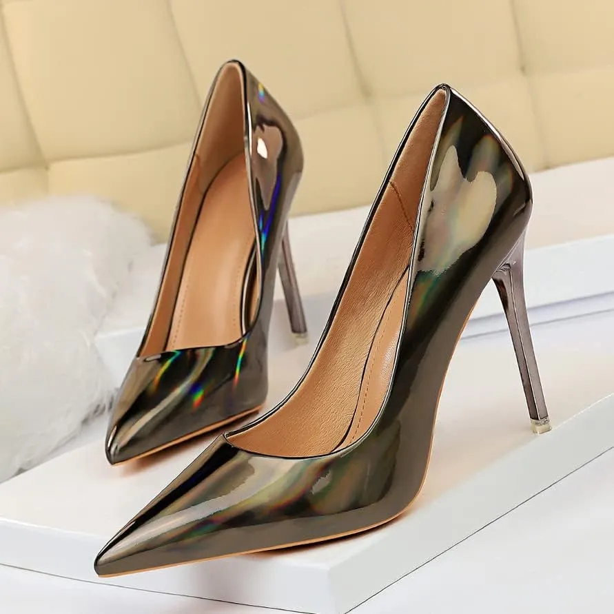 ChaiRong Zhou Women's Fashion Floral Pumps Stiletto Heels Pointed Toe Casual Print Shoes for Evening Party