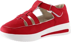 Dotmalls Shoes For Women,Women's Comfortable Sandals,Platform Wedges Sandals Casual Dressy Summer Low Top Lightweight Breathble Sneakers Non Slip on Ankle Strap Walking Loafers for Outdoor Travel