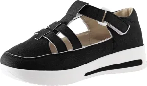 Dotmalls Shoes For Women,Women's Comfortable Sandals,Platform Wedges Sandals Casual Dressy Summer Low Top Lightweight Breathble Sneakers Non Slip on Ankle Strap Walking Loafers for Outdoor Travel