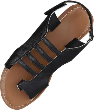 Flat Sandals for Women Dressy Summer Comfortable Ankle Strap Comfort Slip-on Elastic Slingback Light Weight Sandals