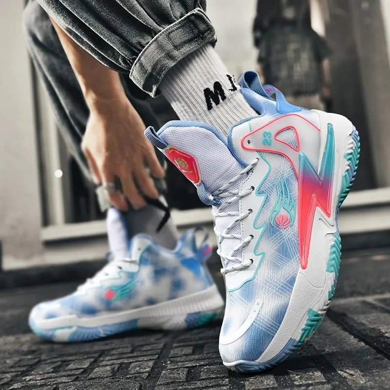 High Top Women Basketball Shoes Lightweight Fashion Outdoor Sports Shoes Unisex Sneakers Breathable Non Slip Basketball Shoes