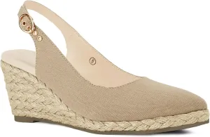 Juliet Holy Womens Wedge Sandals Espadrilles Closed Toe Slingback Buckle Strap Comfortable Casual Summer Platforms, Navy, Size 11