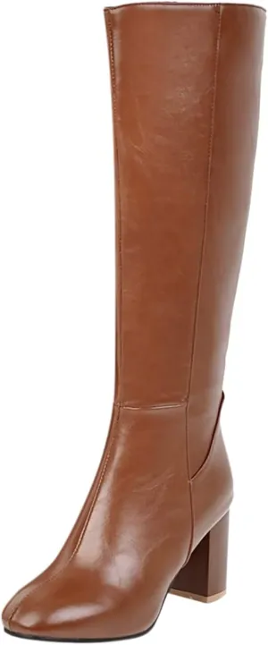 Knee High Boots Women Thigh High Boots for Women Fall Boots for Women 2024 Fashion Knee High Block Heels Warm Boots