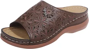 Lausiuoe Sandals Women Dressy Summer Flat Arch Support Comfortable Walking Orthopedic Slippers Cute Orthotic Flip Flops