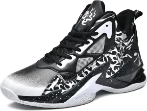 Men's Basketball Shoes Breathable Anti Slip Fashionable Graffiti Training Shoes Outdoor Shoes