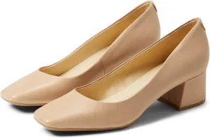 MOOMMO Low Chunky Block Heels Pumps for Women Comfortable Square Closed Toe Slip On Dress Shoes Matte Leather 2 Inch Low Heels Classic Wedding Bridal Office Work Pump Shoes Formal Casual 4-11 M US