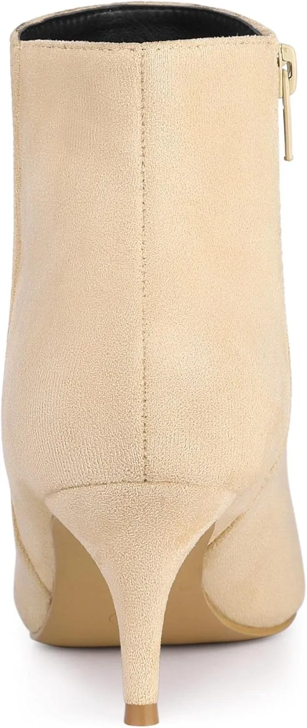Perphy Pointed Toe Kitten Heels Ankle Booties Stiletto Heels Ankle Boots for Women