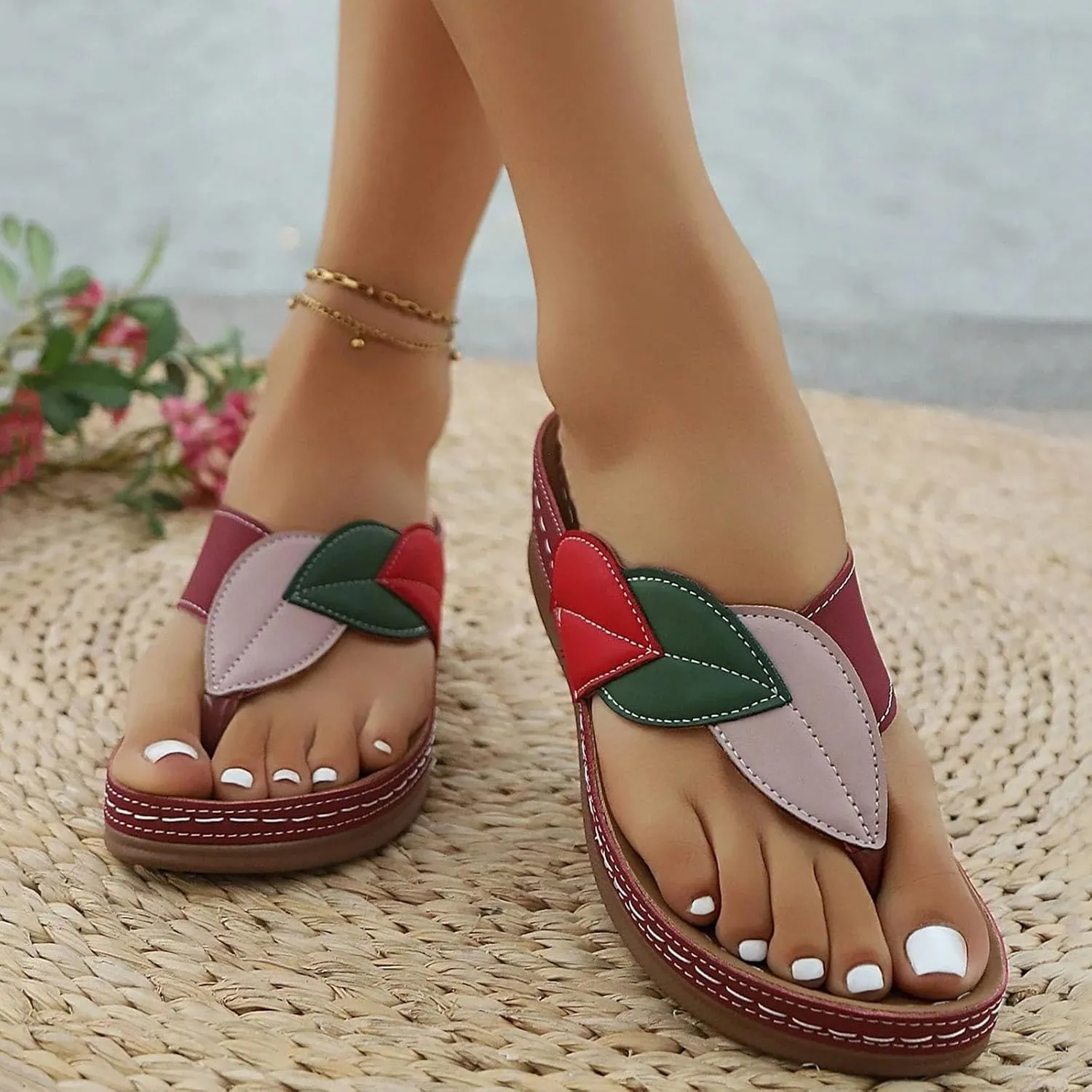 Platform High Heels Vacation Shoes Flip Flops For Ladies Summer Wedges Sandals Shoes Women Slippers Bohemian Sandals