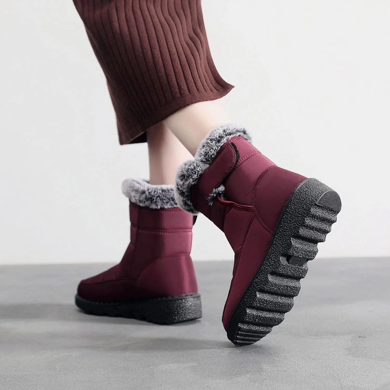 Snow Boots for Women Couple Models Men And Women Anti-Leveling Heel Warm Winter Paste With Mid-Calf Snow Boots Shoes