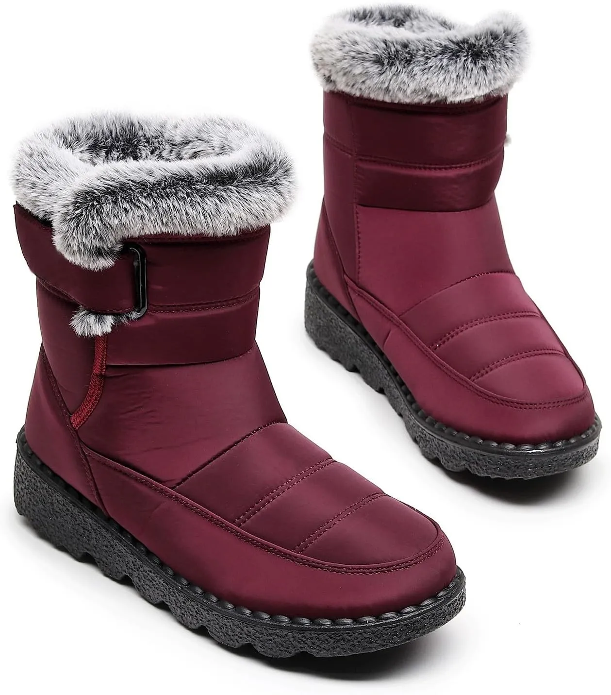 Snow Boots for Women Couple Models Men And Women Anti-Leveling Heel Warm Winter Paste With Mid-Calf Snow Boots Shoes
