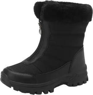 Snow Boots for Women Winter High-Top Large Size Cotton Shoes Thickened Long Hair Velvet Warm Mid-Calf Snow Boots