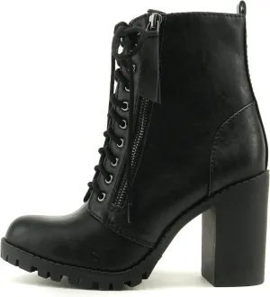 Soda Malia Women Lace-Up Side Zipper Stylish Fashion Combat Boot