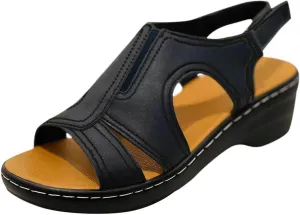 SuanlaTDS Wedge Sandals for Women Summer Dressy Low Heels Comfortable Casual Platform Orthopedic Sandals with Arch Support Open Toe Ankle Strap Classic Beach Walking Shoes