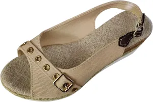 SuanlaTDS Women's Platform Wedge Sandals Espadrilles Casual Ankle Strap Comfortable Dressy Summer Open Toe Slip On Slingback Slides Sandals Elegant High Heels Beach Sandals