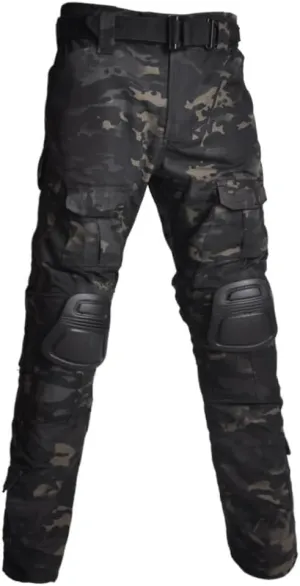 TOMITANY Mens Military Tactical Pants Slim Fit Cargo Camo Pant Waterproof Airsoft Combat Pants with Knee Pads