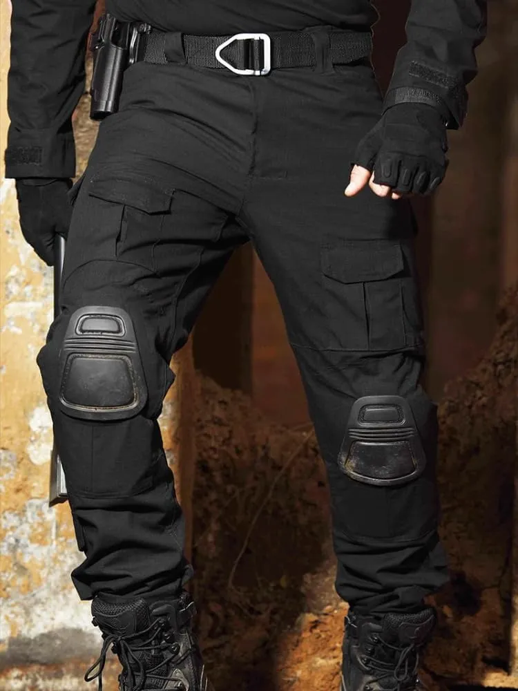 TOMITANY Mens Military Tactical Pants Slim Fit Cargo Camo Pant Waterproof Airsoft Combat Pants with Knee Pads