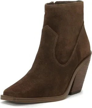 Vince Camuto Amtinda Sable Zipper Closure Squared Toe Ankle Heeled Fashion Boots
