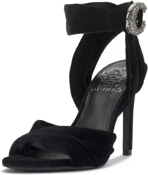 Vince Camuto Women's Anyria High Heel Sandal Heeled, Black Velvet, 7.5