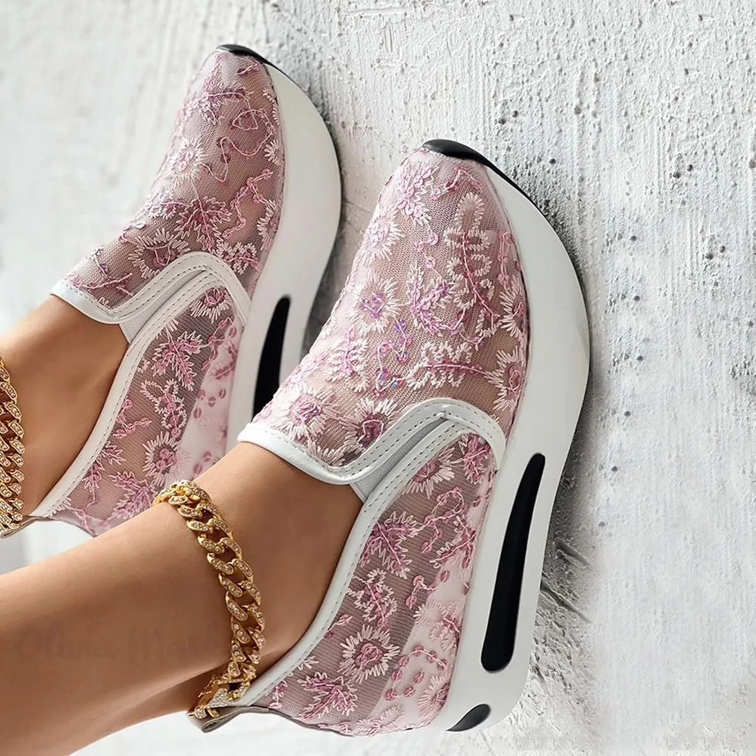 Women Platform Sneakers Wedge Heels of The Comfortable Sneaker Shoes Thick Soled Casual Sports Walking Canvas Shoes Fall Walking Driving Play Sneakers Work Shoes