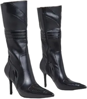 Women Pointed toe stiletto heel mid calf Fashion boots