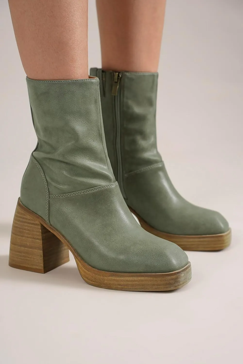 Women's Block Heel Ankle Boots Cowboy Boots Mid Calf Boots Cowgirl Boots Stacked Leather Heel Pointed Toe Boots Fashion Boots