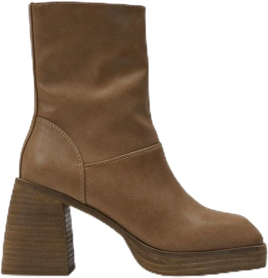 Women's Block Heel Ankle Boots Cowboy Boots Mid Calf Boots Cowgirl Boots Stacked Leather Heel Pointed Toe Boots Fashion Boots