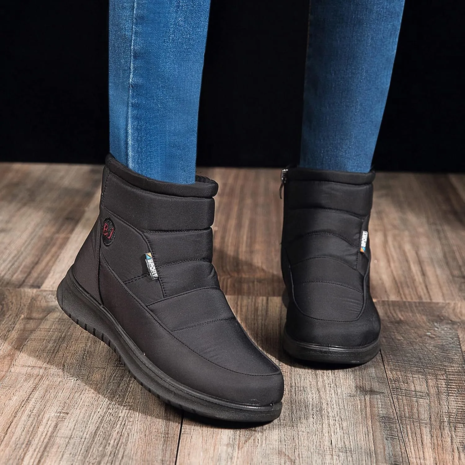 Womens Boots Fuzzy Fur Lined Thick Wedges Fashion Boots for Women Soft Leather Warm Snow Boots for Women