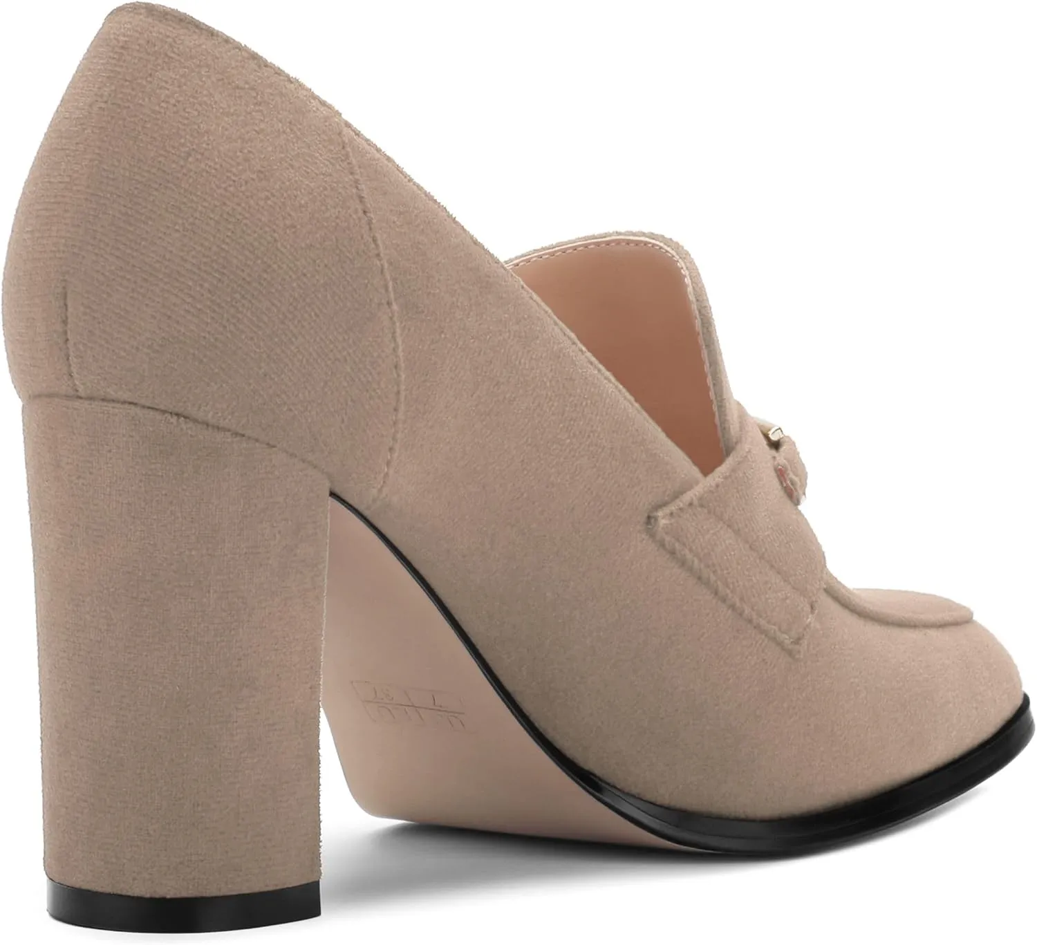 Womens Chunky Block Heels for Women Square Toe Pumps, Slip on Loafers Office Party Prom Shoes 3 inch