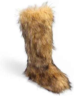 Women's Faux fur Boot Furry Fluffy Snow Boot Mid-Calf Fashion Boots