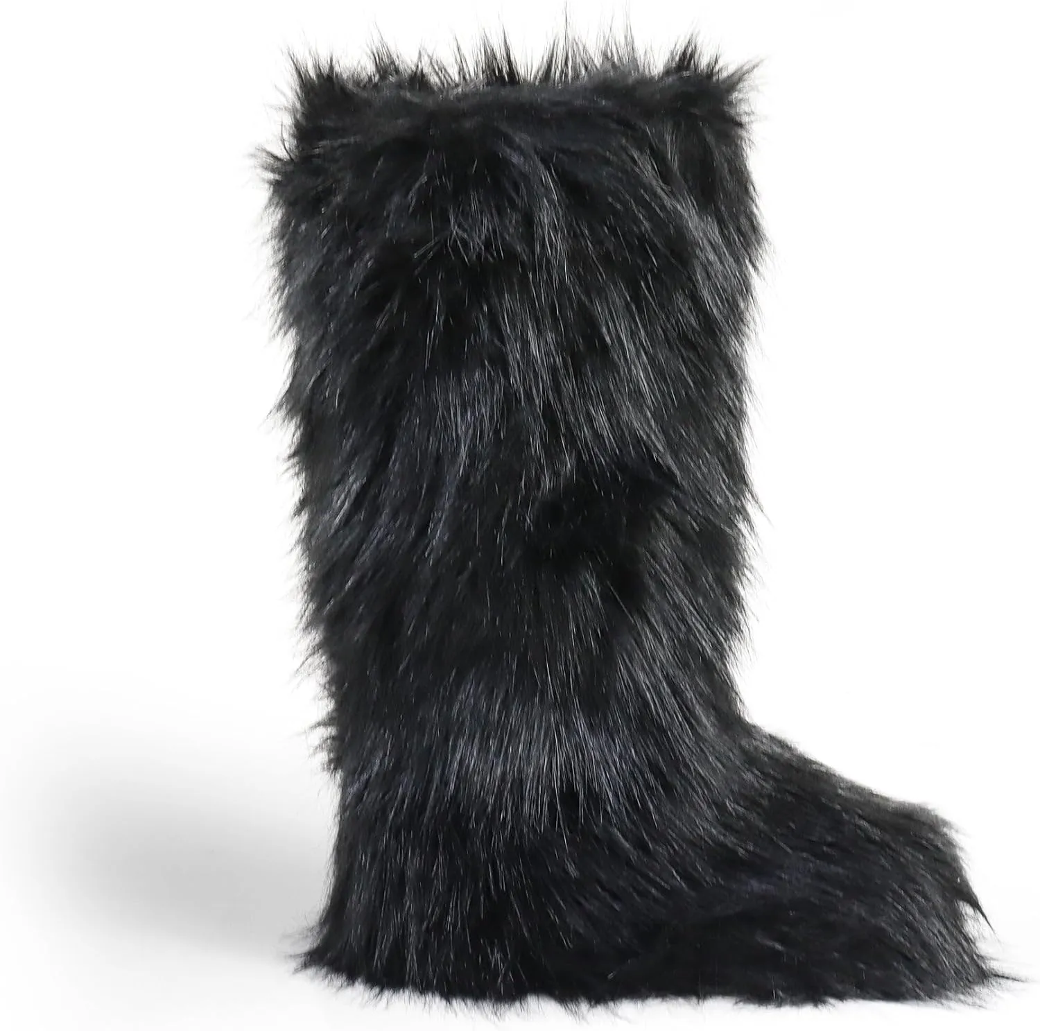 Women's Faux fur Boot Furry Fluffy Snow Boot Mid-Calf Fashion Boots