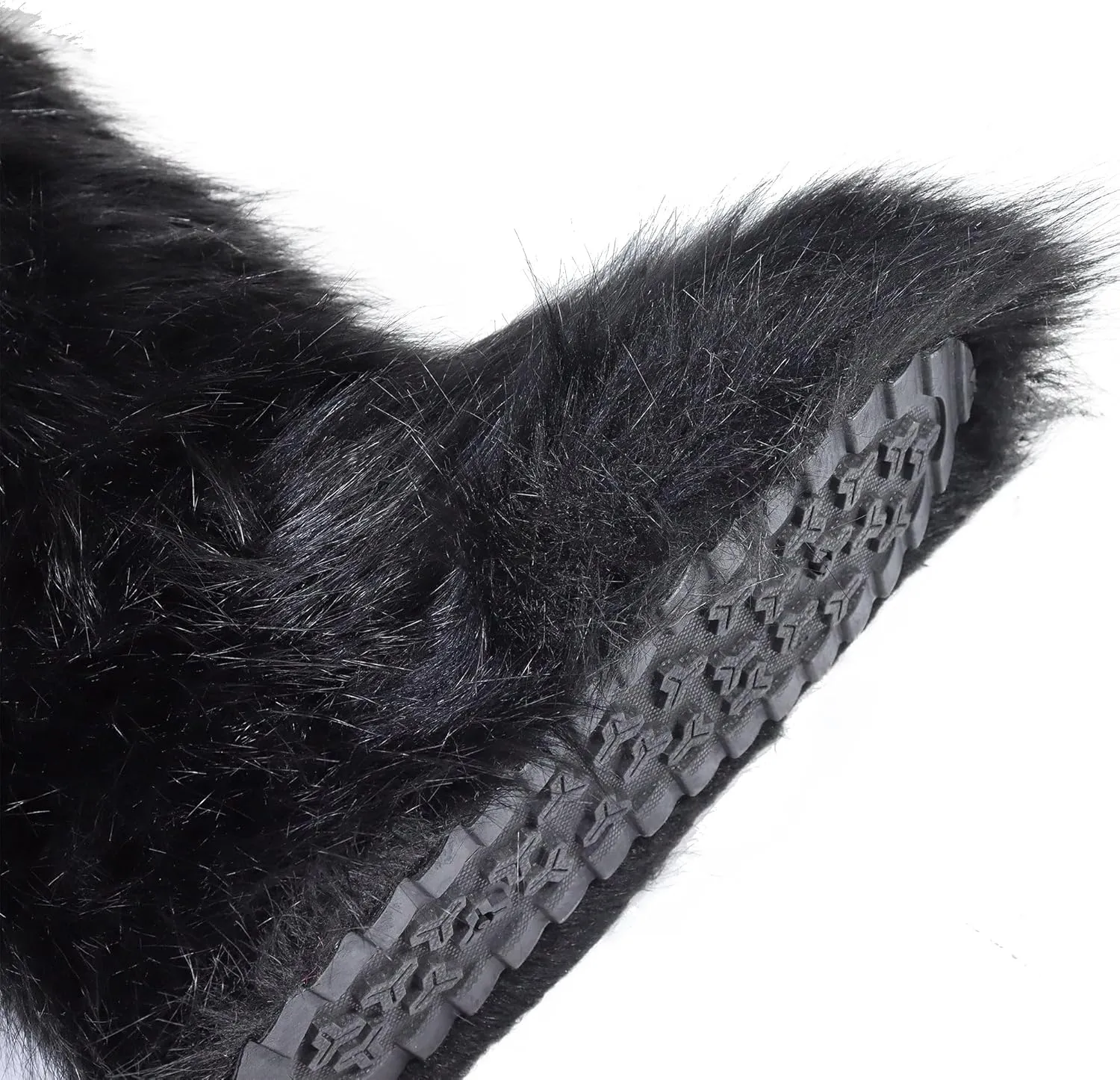 Women's Faux fur Boot Furry Fluffy Snow Boot Mid-Calf Fashion Boots