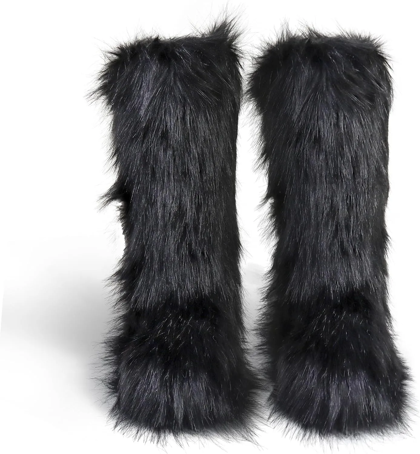 Women's Faux fur Boot Furry Fluffy Snow Boot Mid-Calf Fashion Boots