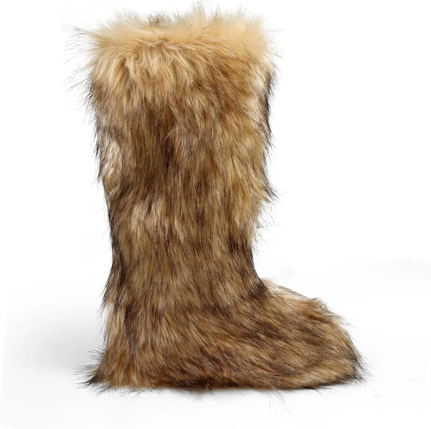 Women's Faux fur Boot Furry Fluffy Snow Boot Mid-Calf Fashion Boots