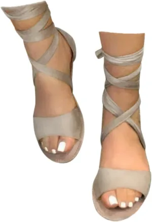 Women's Lace-up Flat Sandals Strappy Open Toe Slingback CrissCross Casual Summer Slides Sandal Dressy Slide Comfortable Tie up Sexy For Women 2025 Ankle Strap flat Dress Crisscross Shoes for Party