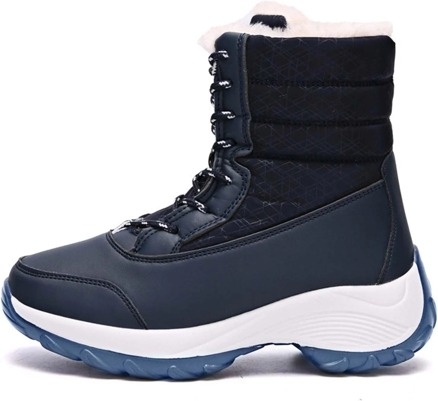 Women's Lightweight Snow Boots Fur Lined Warm Walking Booties Thick-soled Plus Velvet Warm Cotton Shoes Short Boot