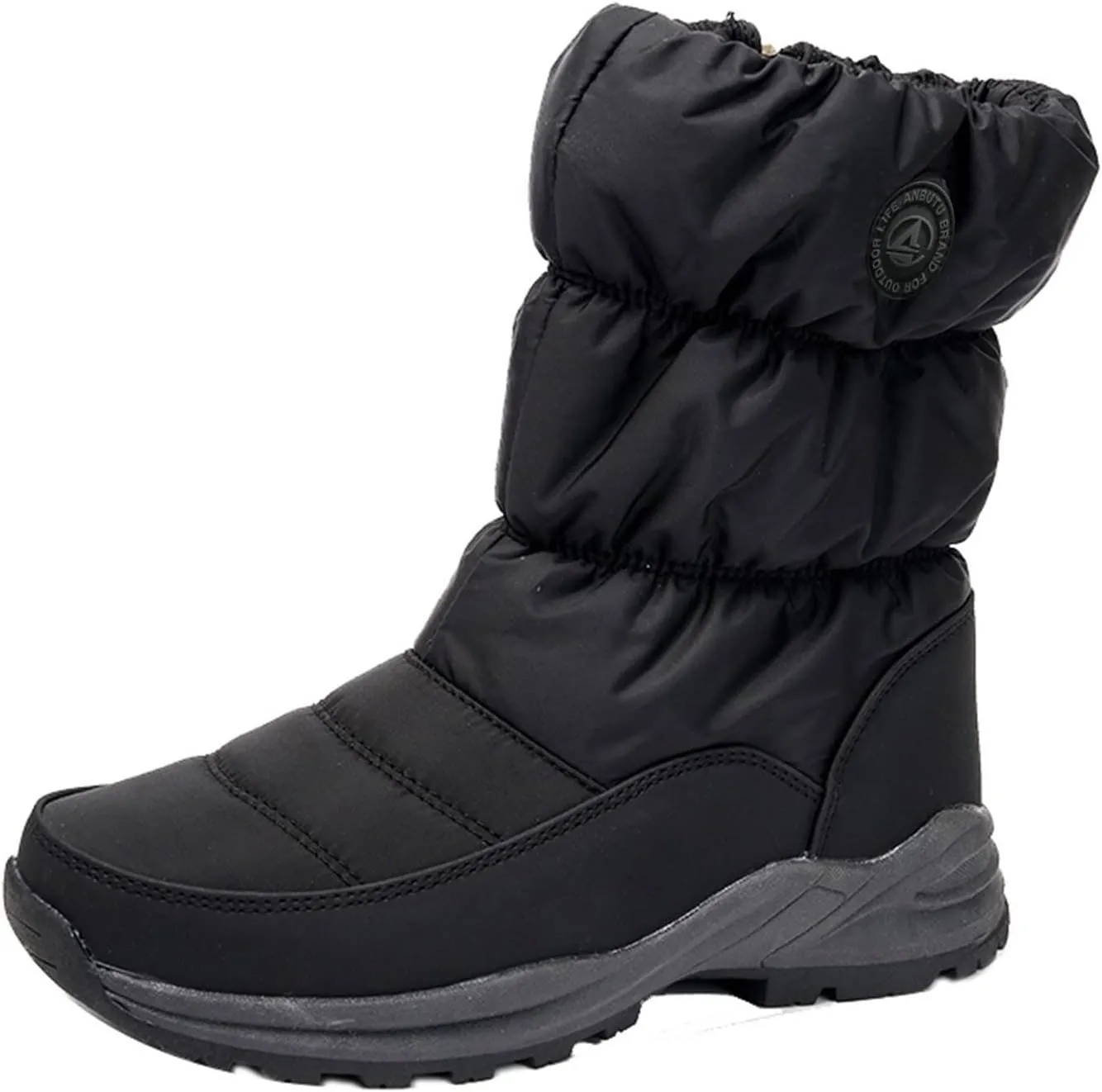Women's Mid Calf Snow Boots Solid Rain Cloth Boots Water Proof Insulated Winter Boots Extra Wide Width Snow Boots