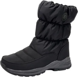 Women's Mid Calf Snow Boots Solid Rain Cloth Boots Water Proof Insulated Winter Boots Extra Wide Width Snow Boots