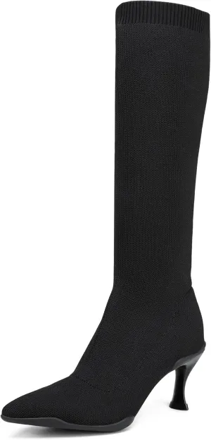 Womens Minimalist Pointed Toe High Boots