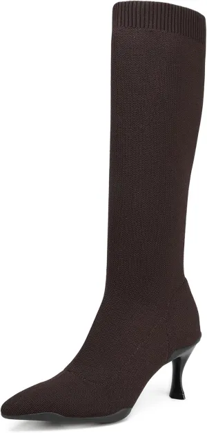 Womens Minimalist Pointed Toe High Boots