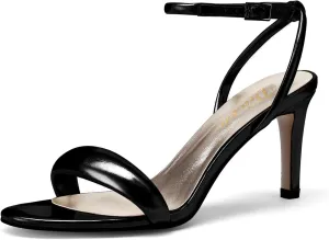 Women's Open Toe Strappy Heel Sandals Dressy Sexy Heels Ankle Strap Stiletto Heels Puff Metallic Party Wedding Shoes