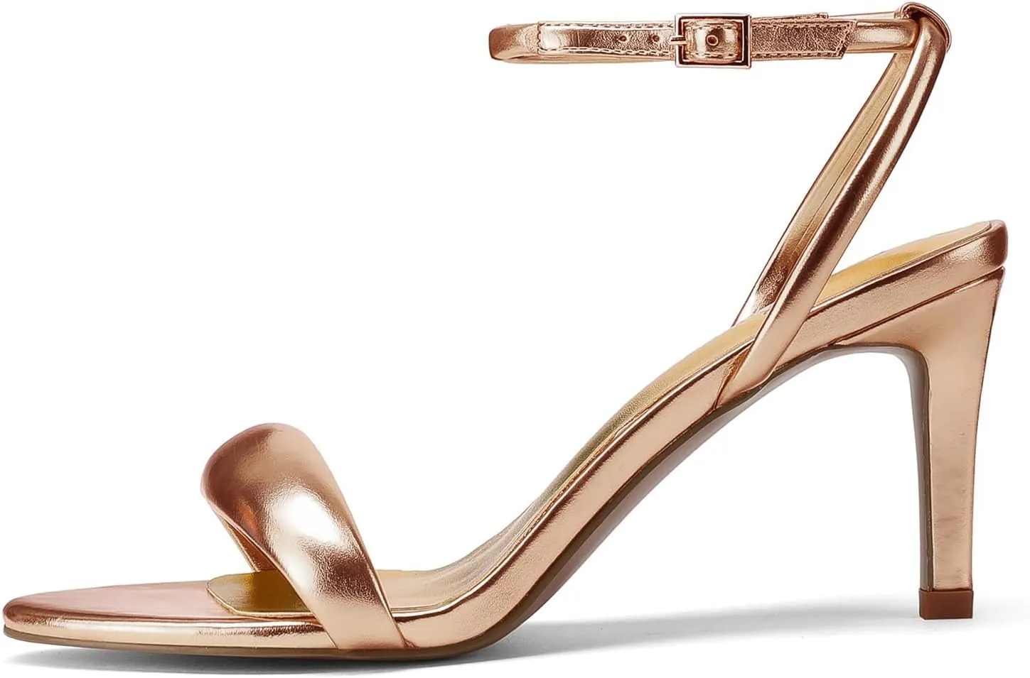 Women's Open Toe Strappy Heel Sandals Dressy Sexy Heels Ankle Strap Stiletto Heels Puff Metallic Party Wedding Shoes