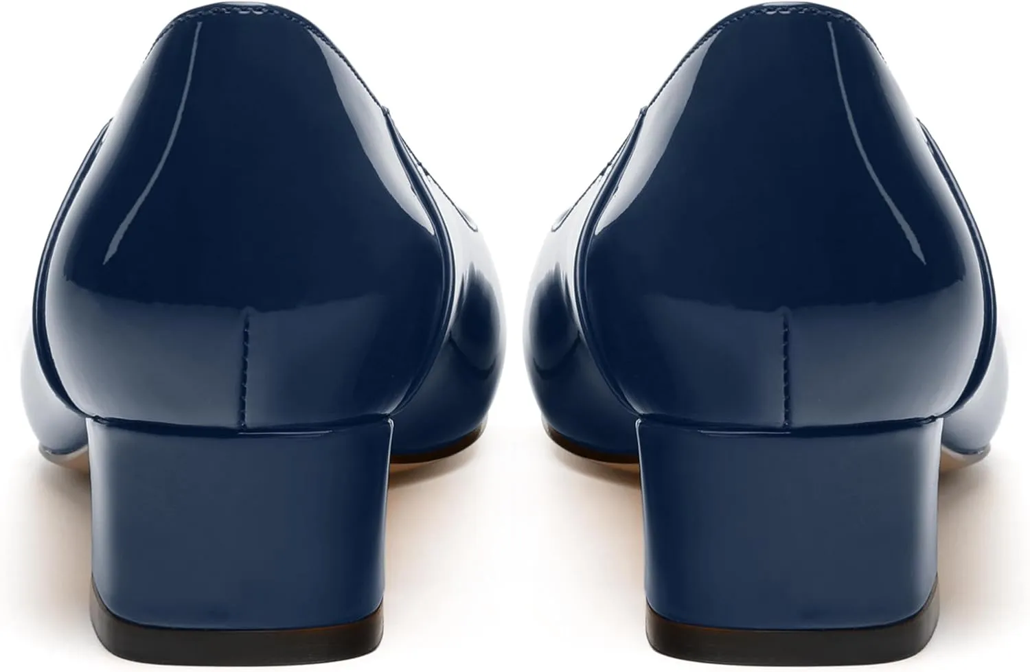 Womens Pumps, Low Chunky Block Heels for Women, Square Toe Womens Dress Shoes for Party and Office, Patent Dress Pumps