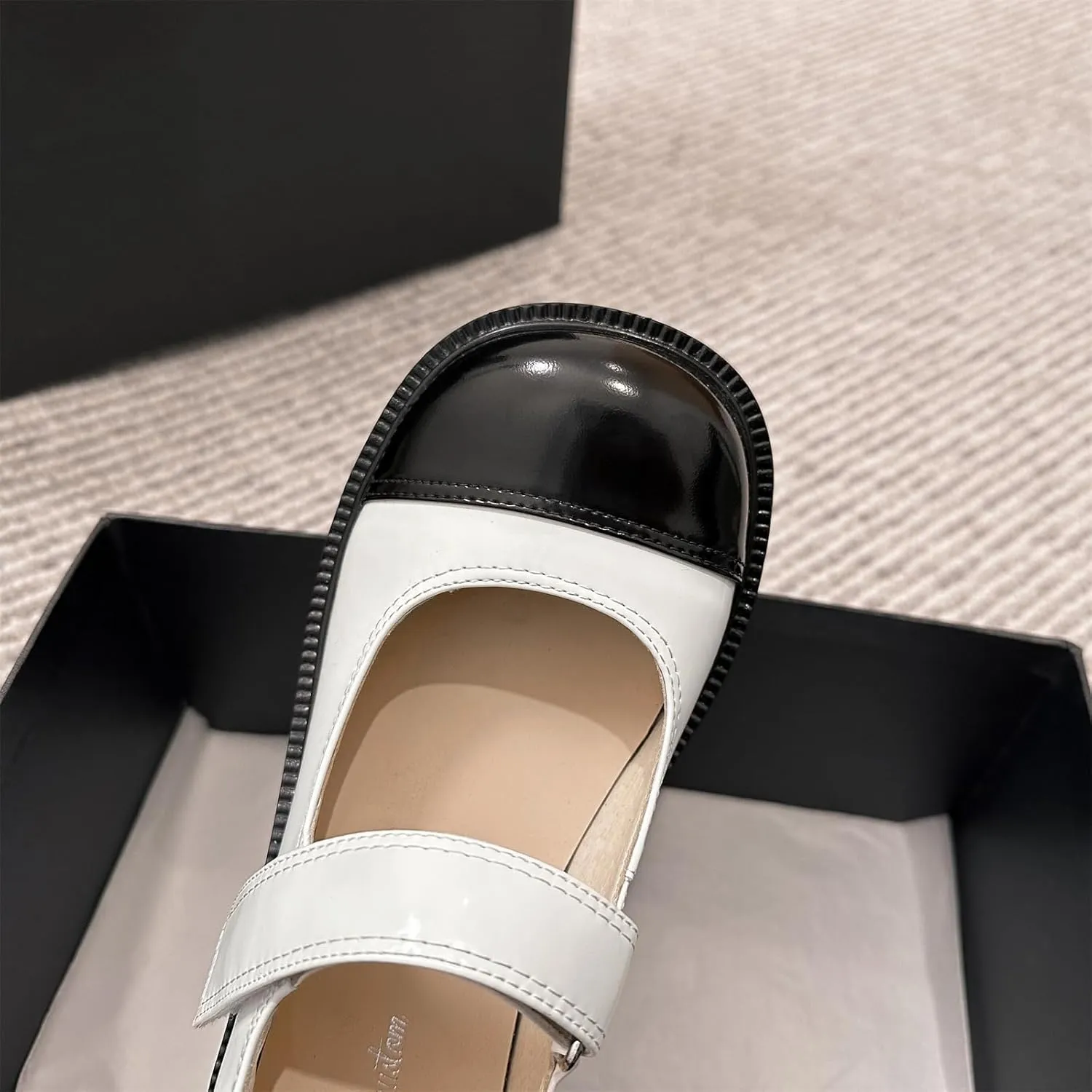 Women's Retro Platform Cap Round Closed Toe Pumps Hook and Loop Fastener Chunky High Heeled Loafers Office Work Casual Fashion Student Dress Shoes All Weather Daily Wear Concise Wedges