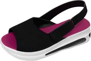 Women's Slip On Loafers for Women Arch Support Wedge Low Heels Strap Mule Fish Mouth Walking Shoes Dressy Summer Sandals Comfortable Flat Ladies Platform Wedges Breathable Canvas Sneakers